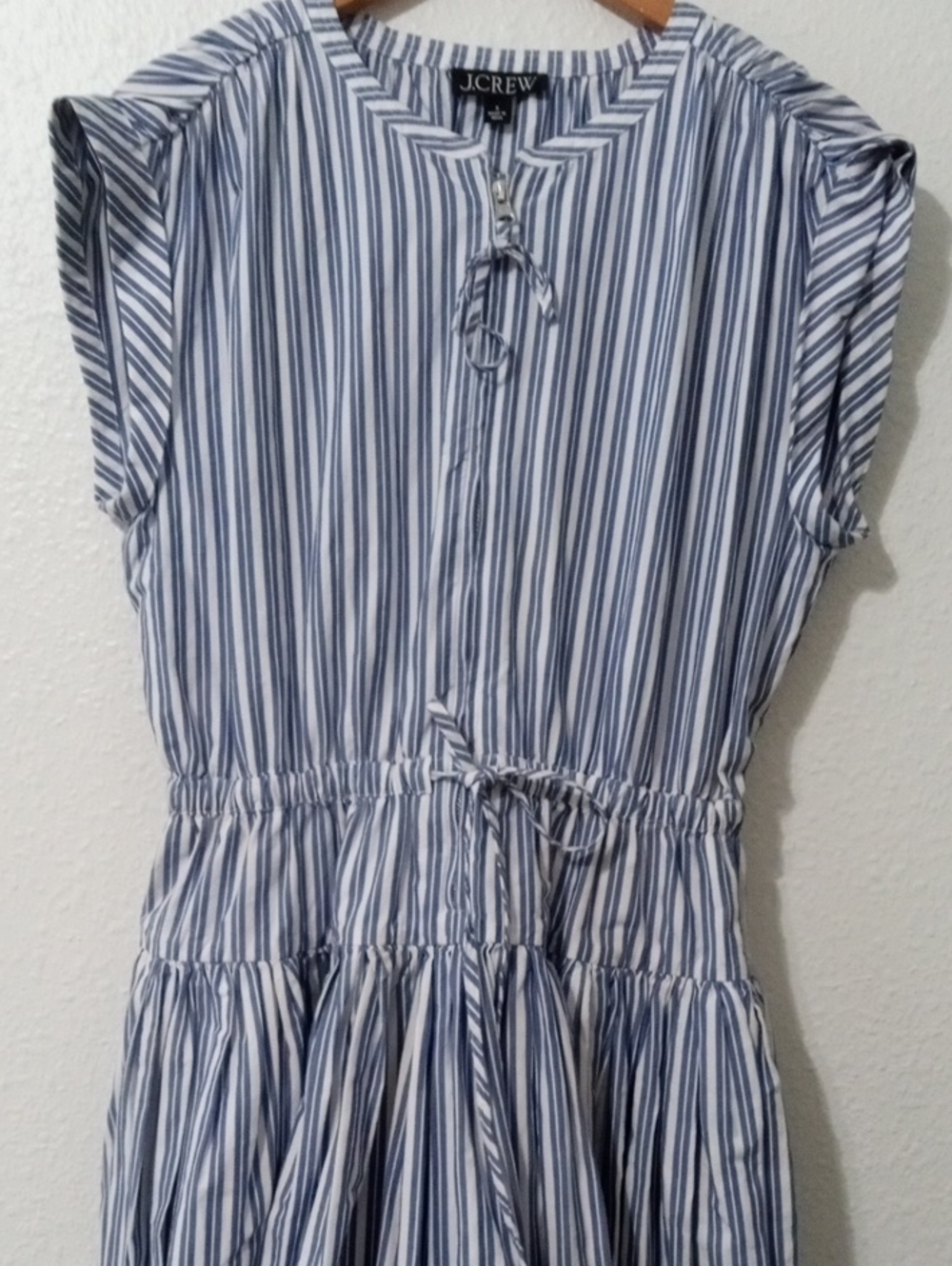 J. Crew Blue & White Vertical Stripe Maxi Dress - Picture 4 of 8